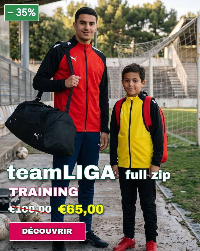 training teamliga full zip nos gammes teamwear